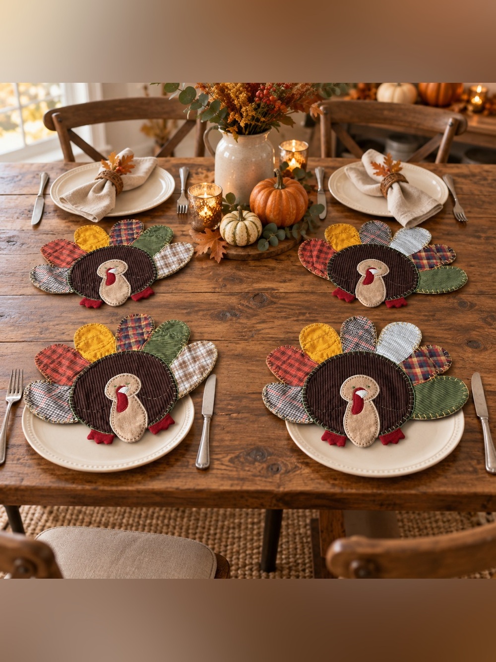 Pottery Barn Kids Turkey Placemats Set of 4